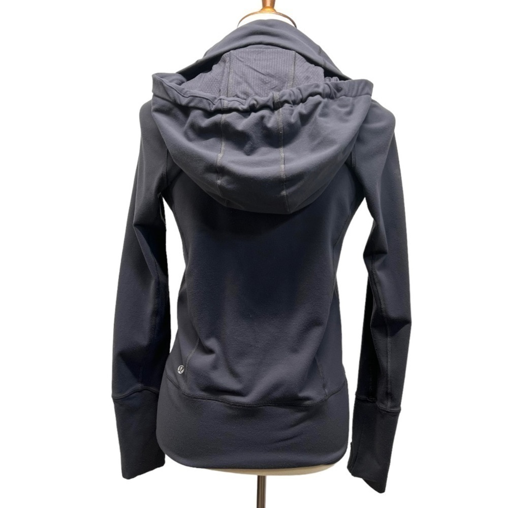 Lululemon Athletica Stride Gray Purple Space Dye Zip Front Hood Athletic Jacket - Picture 6 of 13